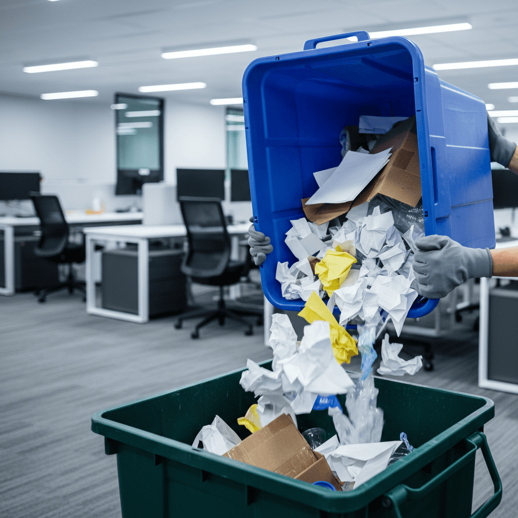 Office recycling bin collection