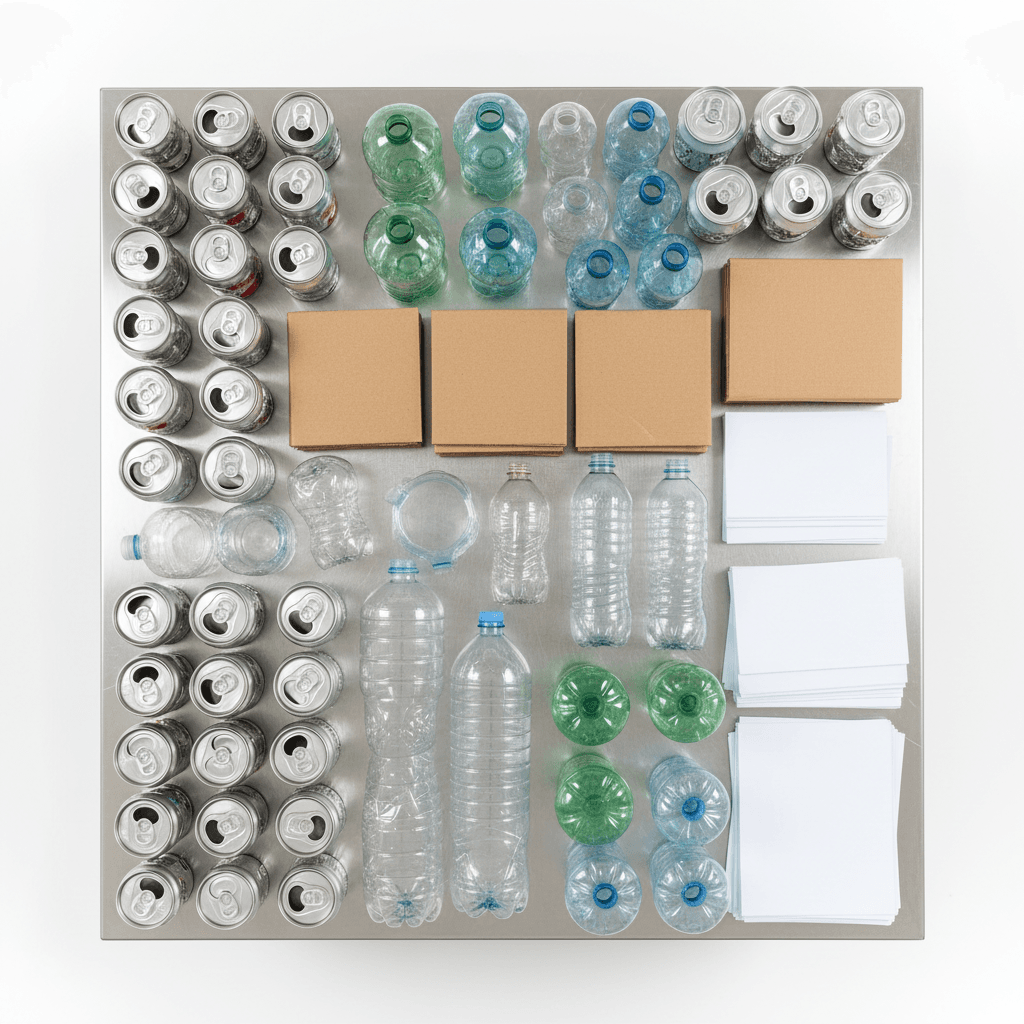 Sorted recycling materials